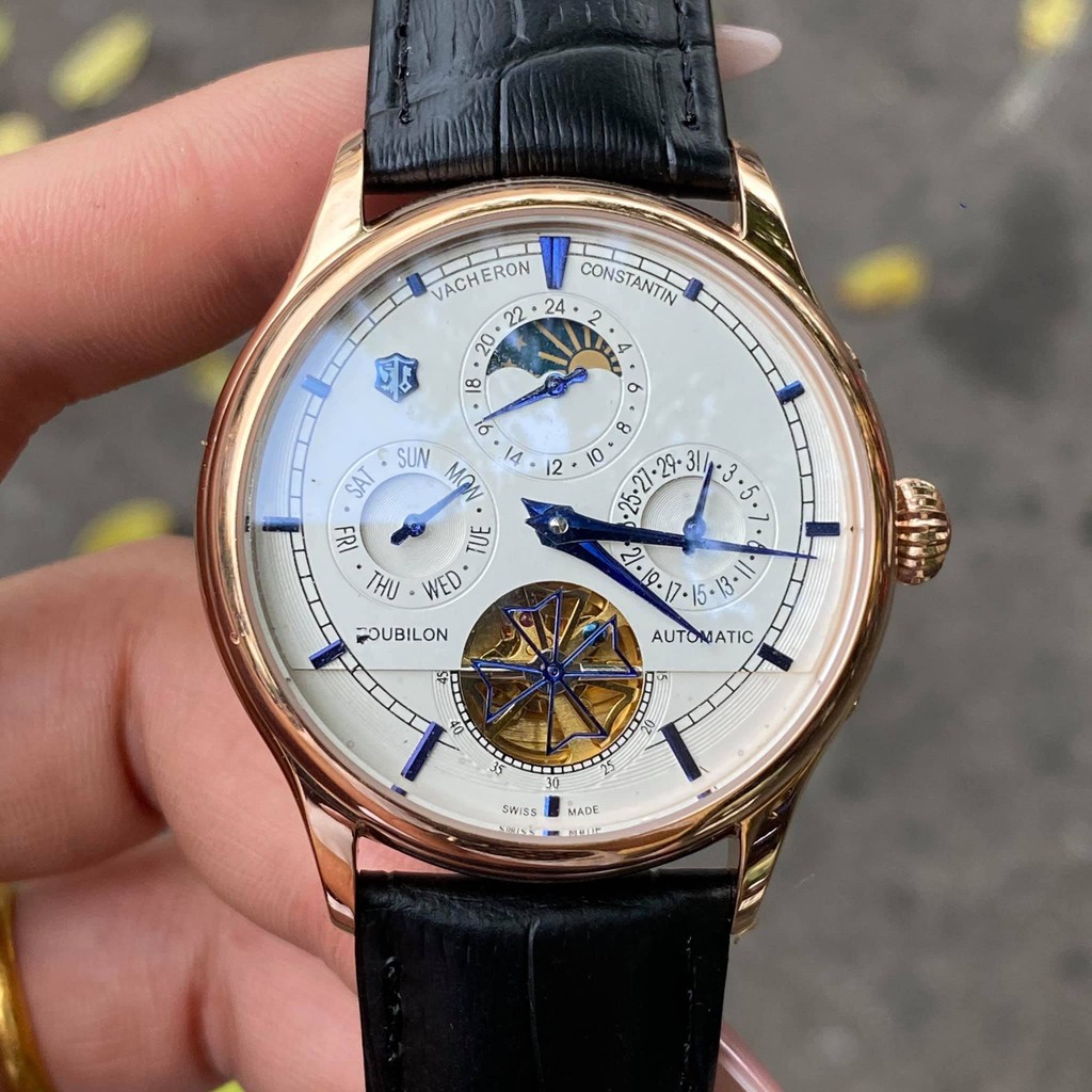 Đồng Hồ Cơ Nam VACHERON Cao Cấp - Đồng Hồ đeo tay Dây Da Nam