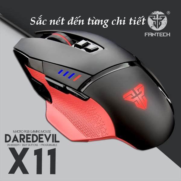 Chuột máy tính Gaming FANTECH X11 DAREDEVIL 8000DPI LED RGB 16,8 Triệu Màu 8 Phím Macro - Hãng phân phối chính hãng