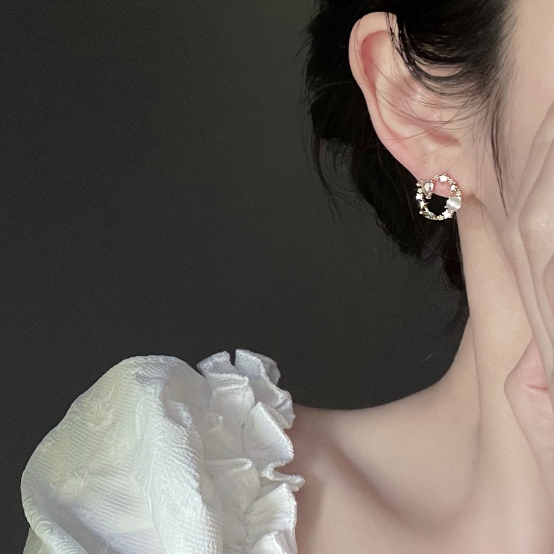 Hoa tai hàn quốc hoa tai kim cương lấp lánh hoa tai vòng hoa