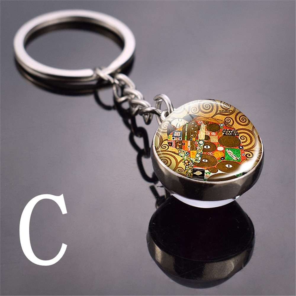 Móc Khóa Hình Quả Cầu Kính Nghệ Thuật Phát Sáng Trang Trí Túi Xách Nữ