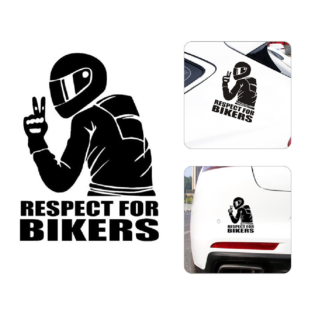 Tem Decal Trang Trí Ô Tô Xe Máy Vinyl Chống Thấm Nước In Chữ Respect For Bikers