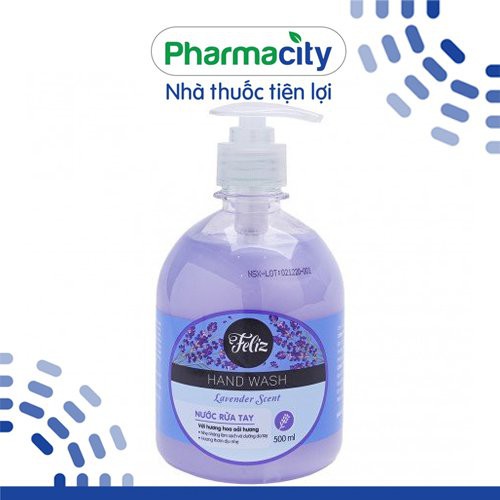 Nước Rửa Tay Pharmacity Hương Trà Xanh Feliz, Hương Hoa Oải Hương (500ml)