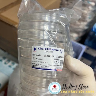 Đĩa Petri nhựa tiệt trùng 90mm túi 10 cái