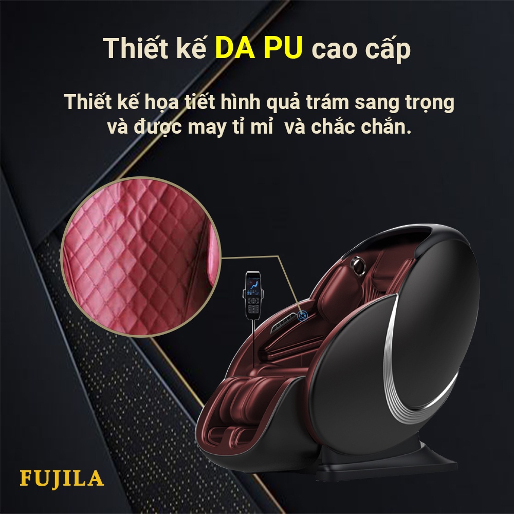 Ghế mát xa thế hệ mới FUJILA K3 với con lăn 4D di động thông minh - Thiết kế thời thượng - Bảo hành 6 Năm