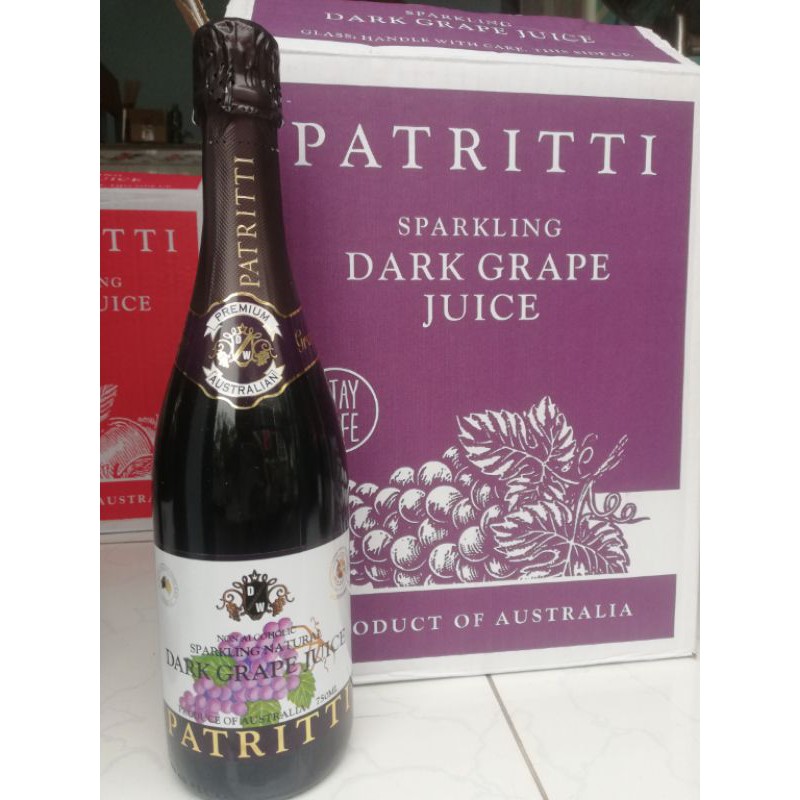 Nước ép nho Patritti Sparkling Grape Juice Úc chai 750ml