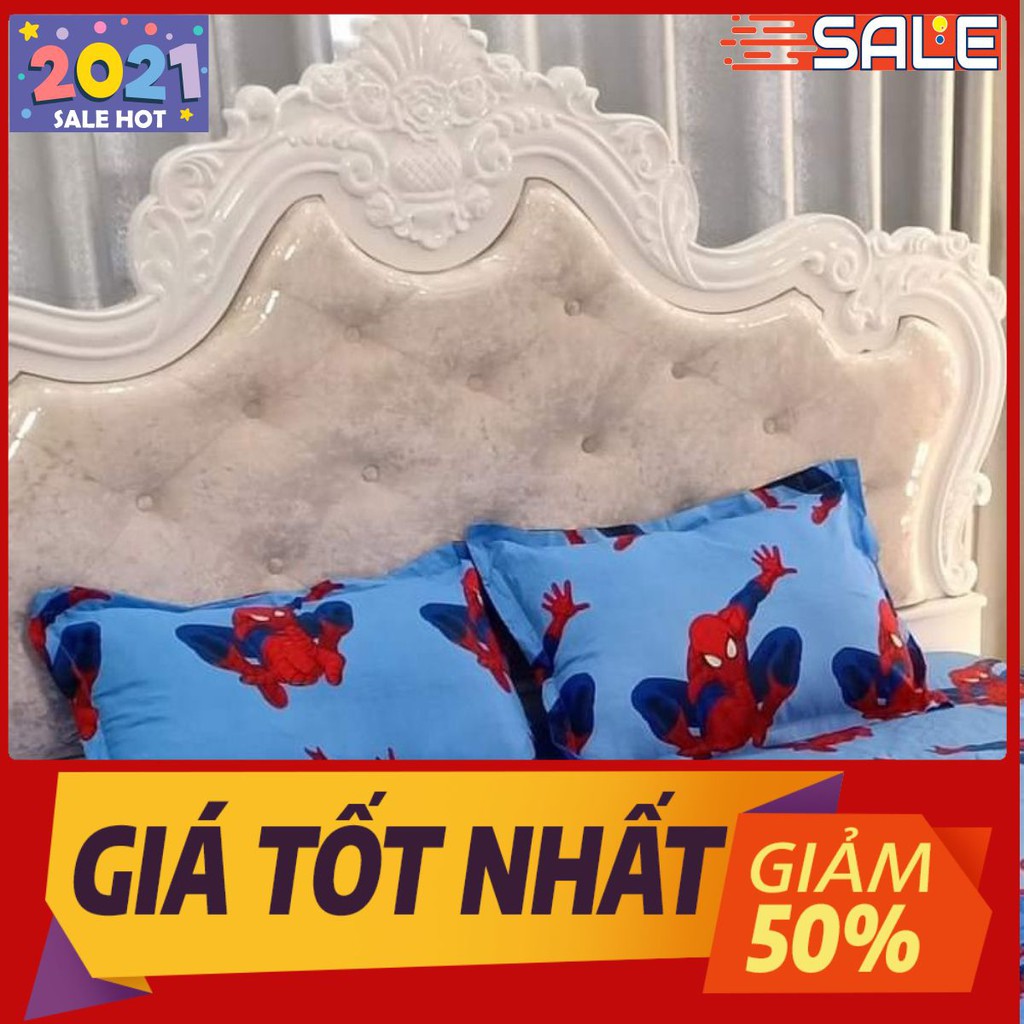 Combo 2 vỏ gối nằm kt 50x70cm cotton poly mẫu người nhện