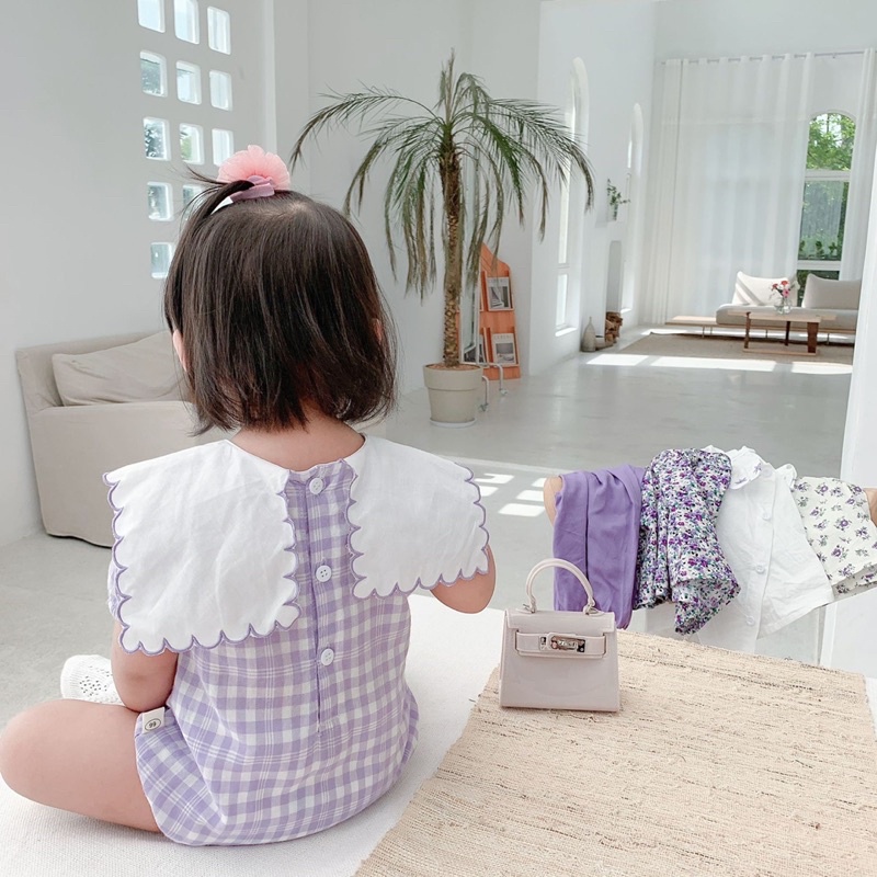 Set váy, body tím cho bé_