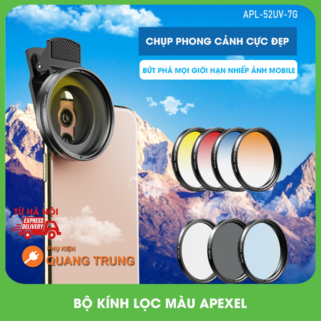 Bộ kính lọc sáng apexel dành cho điện thoại và máy ảnh ( 7 kính lọc ) |  Shopee Việt Nam