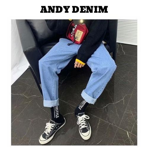 Quần jean nam nữ baggy kiểu ống rộng dáng suông phong cách unisex Hàn Quốc, quần bò baggy unisex ống rộng
