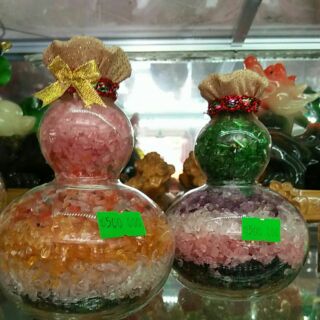 Hồ lô đá thạch anh vụn ngũ sắc