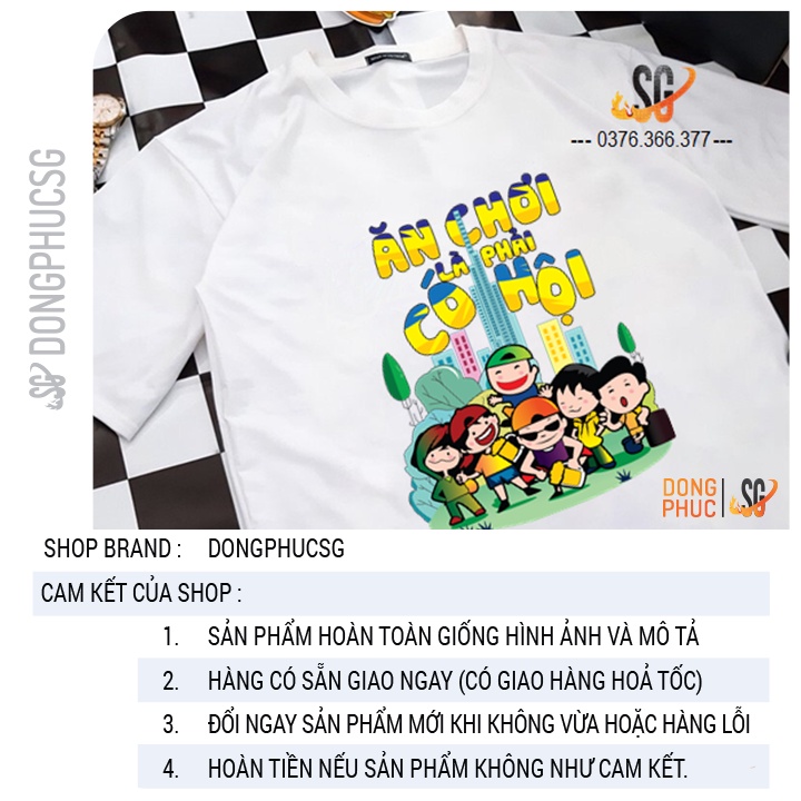 Áo thun hội nhóm unisex nam nữ gia đình độc đáo phông màu trắng thun cotton mềm mịn SGS157 | SG