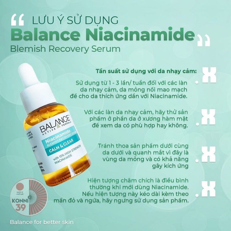 Serum ngừa mụn mờ thâm Balance Active Formula Niacinamide 15% Blemish Recovery 30ml - Bahachiha