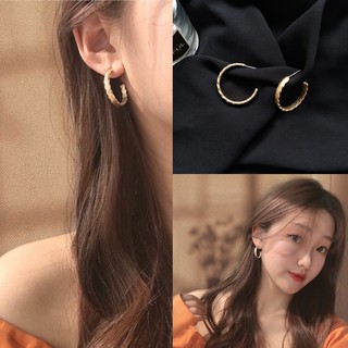 Khuyên Tai Tròn Họa Tiết (Chốt Bạc S925)