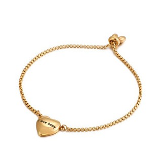 Lắc Tay Dây Rút Trái Tim Titan Ko Đen TT 2784