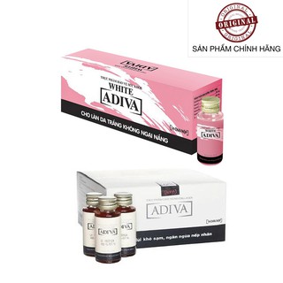 Bộ 1 Hộp Collagen ADIVA DẠNG NƯỚC+ 1 Hộp tinh chất làm đẹp ADIVA WHITE( Hộp 14 chai 30ml)