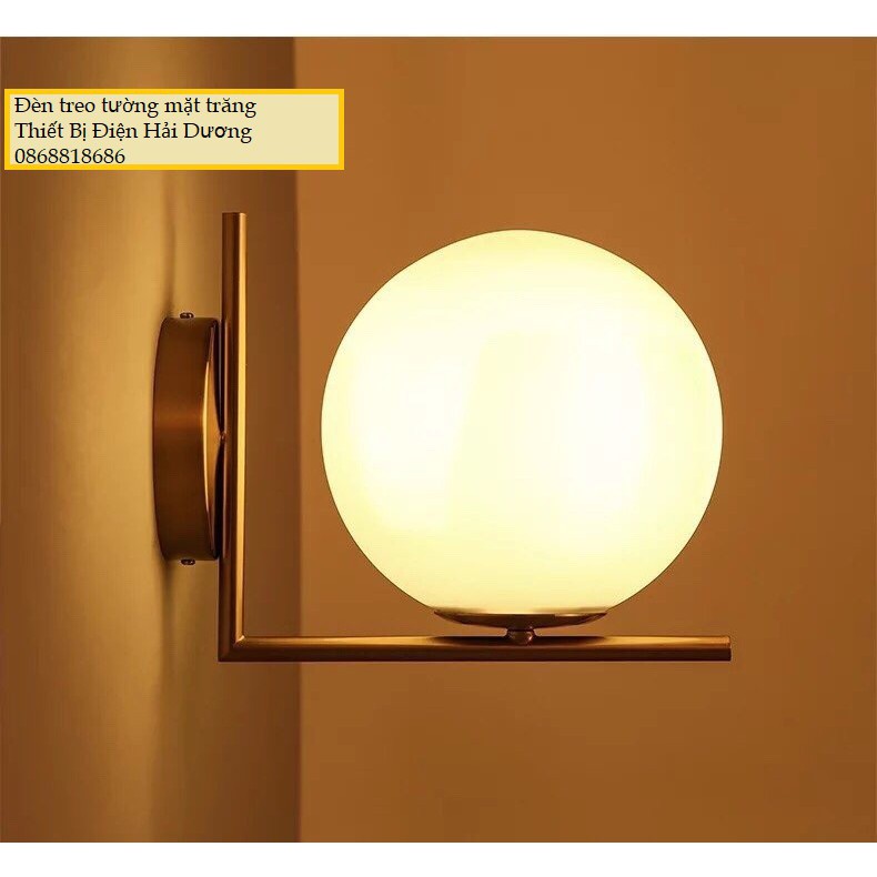 3 Mẫu Đèn treo tường mặt trăng thân vàng decor Bắc Âu Chao thủy tinh cao cấp - Tặng kèm bóng led - Energy Green Lighting