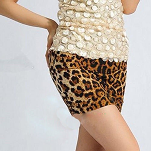 d❃♪2015 Women Fashion Short Bandage Leopard Printed Sexy Pencil Mini Skirts Dresses