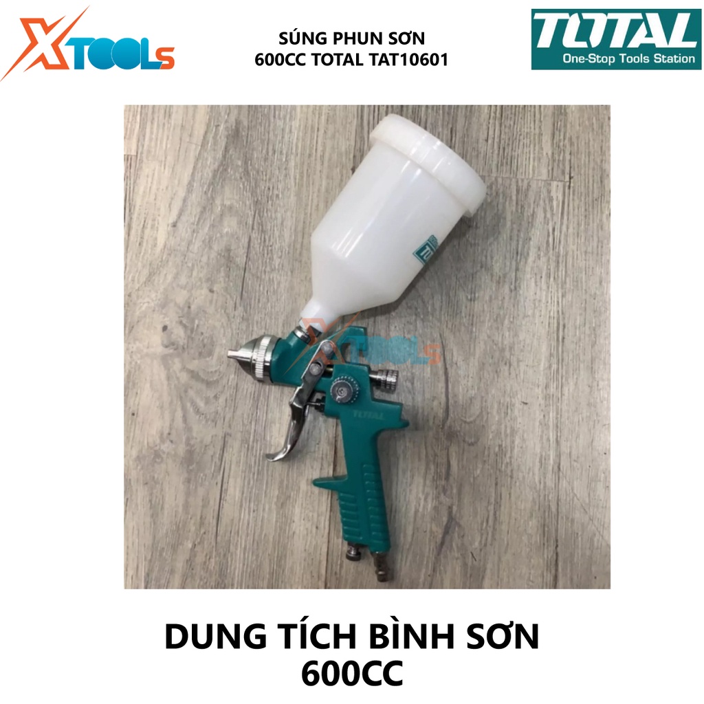 Súng phun sơn TOTAL TAT10601 dụng cụ phun sơn 1.4mm, Chiều rộng bình 180-250mm, 600cc, 4.2-7.1cfm(119-200l/min) [XTOOLs]