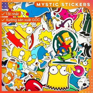 [SIMPSON#1] 50 Sticker chống nước trang trí,dán xe laptop mũ bảo hiểm vali...