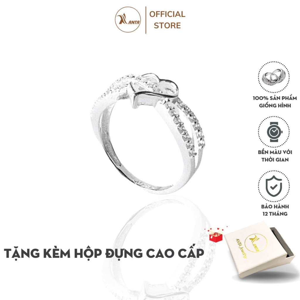 Nhẫn bạc 925 kiểu dáng mặt hình trái tim thời trang cho nữ ANTA Jewelry - ATJ6551M