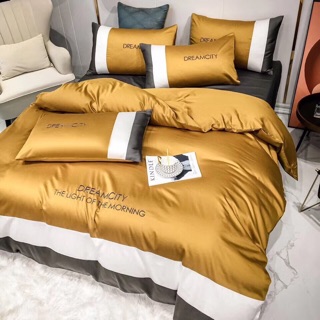 Set Chăn ga lụa thêu Dream city 4 món độc đáo