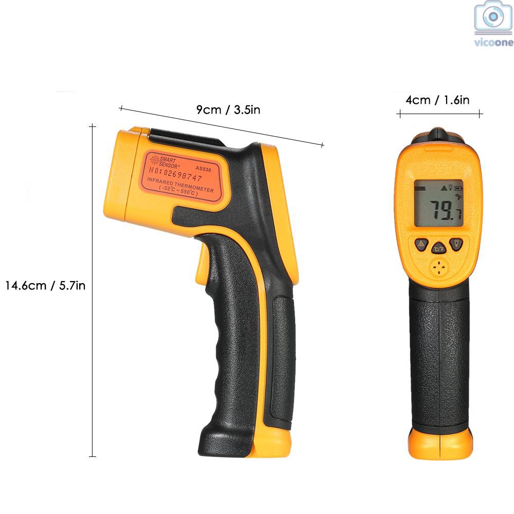 🔨  SMART SENSOR Mini Handheld Non-contact LCD Infrared Thermometer -32~550°C/-26~1022°F 12:1 Temperatur