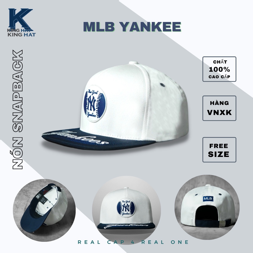[King Hat] Nón snapback MLB New York chất vải cotton Hàn Quốc cao cấp, form thể thao