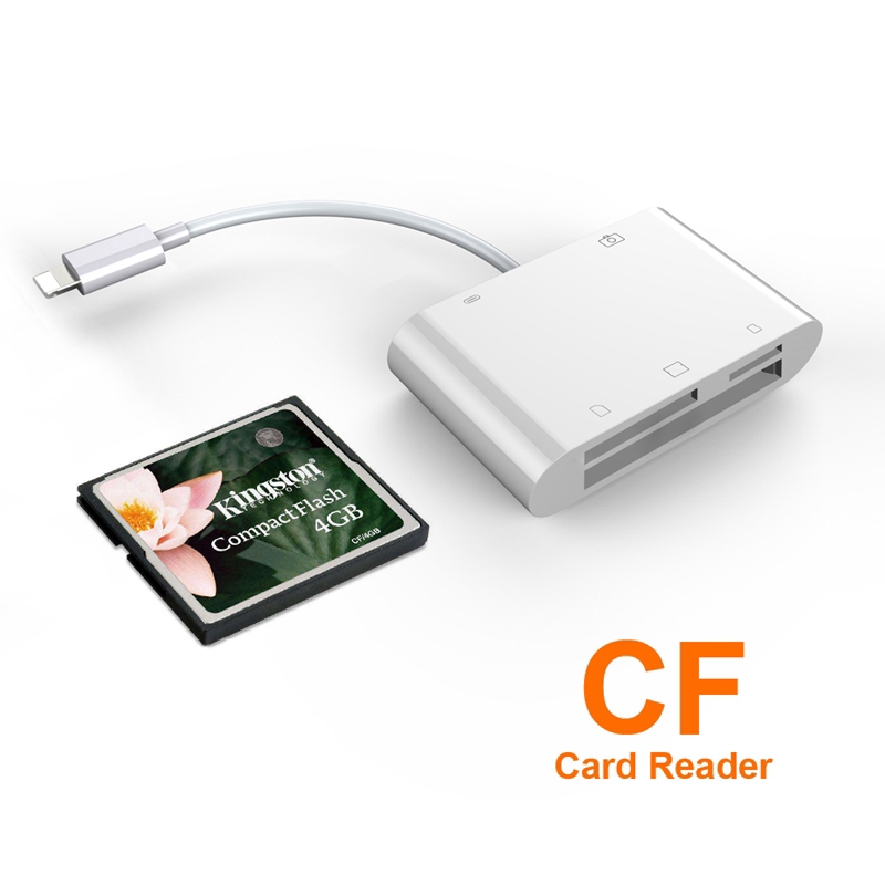 Bộ chuyển đổi USB đọc thẻ SD TF CF 5 trong 1 có dây cáp cho iPhone -đồng giá chất