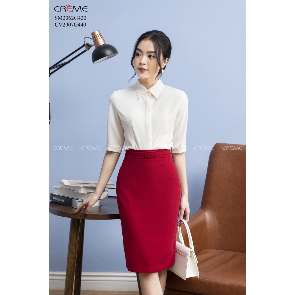 Chân váy công sở dáng bút chì CV2007 CREME