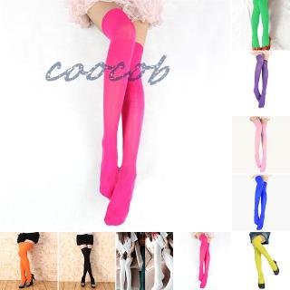 Women Solid Color Extra Long Boot Socks Over Knee Thigh High School Stocking