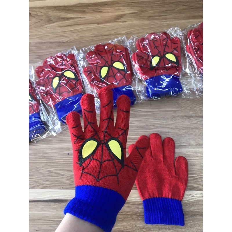 Găng tay len trẻ em hình người nhện Spiderman siêu ấm áp cho bé trai 2-8 tuổi