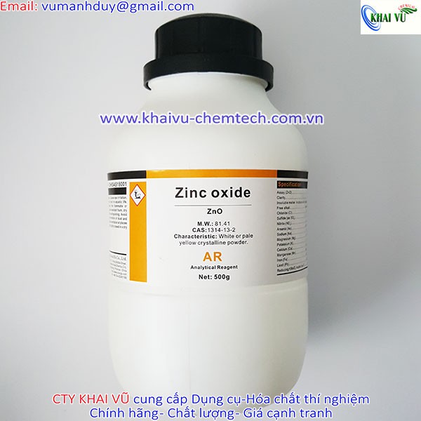 Kẽm oxit Zinc Oxide  ZnO TINH KHIẾT Xilong CHAI 500G Trung Quốc CAS 1314-13-2