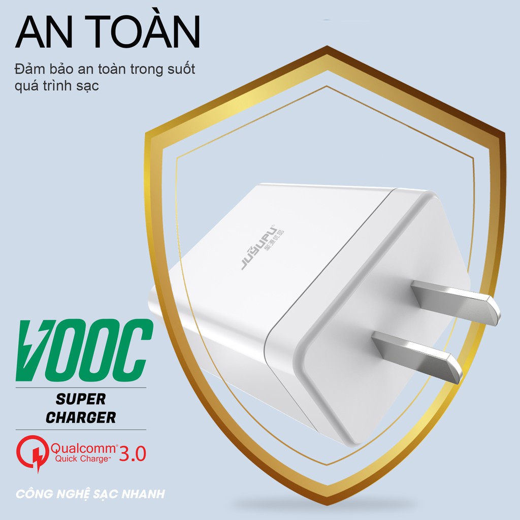 củ sạc nhanh JUYUPU Q1 QC3.0 kèm dây sạc nhanh bộ sạc chính hãng cho OPPO VIVO HUAWEI XIAOMI cáp sạc