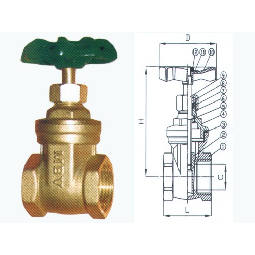 Van cửa đồng MI-PN10 DN20 DN25 DN32 DN40 DN50