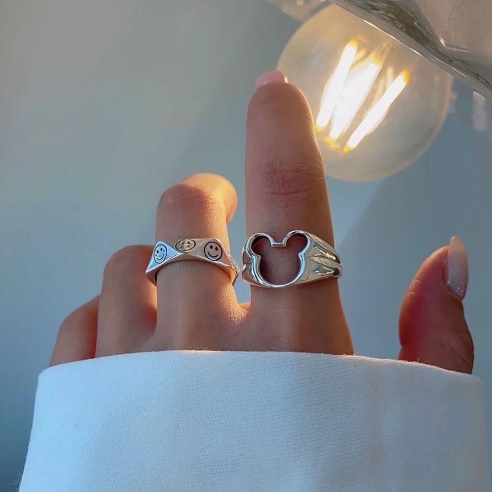 Nhẫn Đồng Hình Gấu Mặt Cười Dễ Thương Sáng Tạo Cho Nữ
