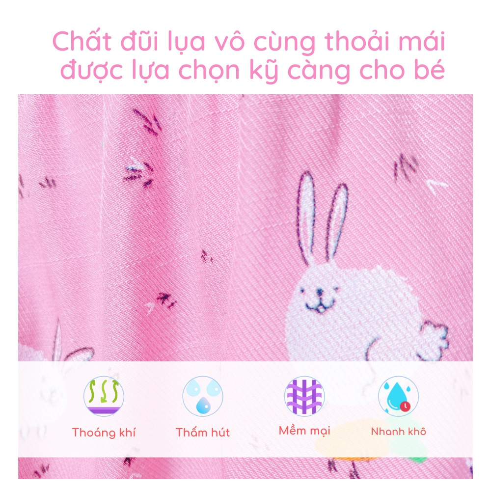 Váy cho bé gái chất đũi lụa thấm hút tốt dáng babydoll công chúa, đầm bé gái 1 tuổi đến 5 tuổi LUHANA