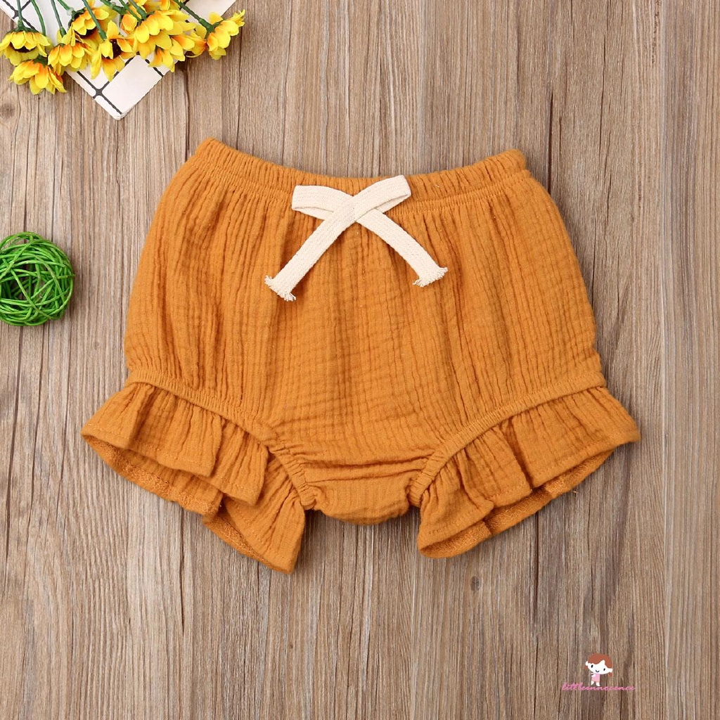 ❤XZQ-0-18m Baby Girl Cotton Ruffle Shorts PP Pants Nappy Diaper Covers Bloomers