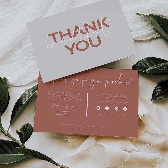 In Thiệp Cảm Ơn Theo Yêu Cầu Thiệp Phong Cách Vintage Xưởng In MoPh Thiết Kế Độc Đáo In Trực Tiếp Không Qua Trung Gian