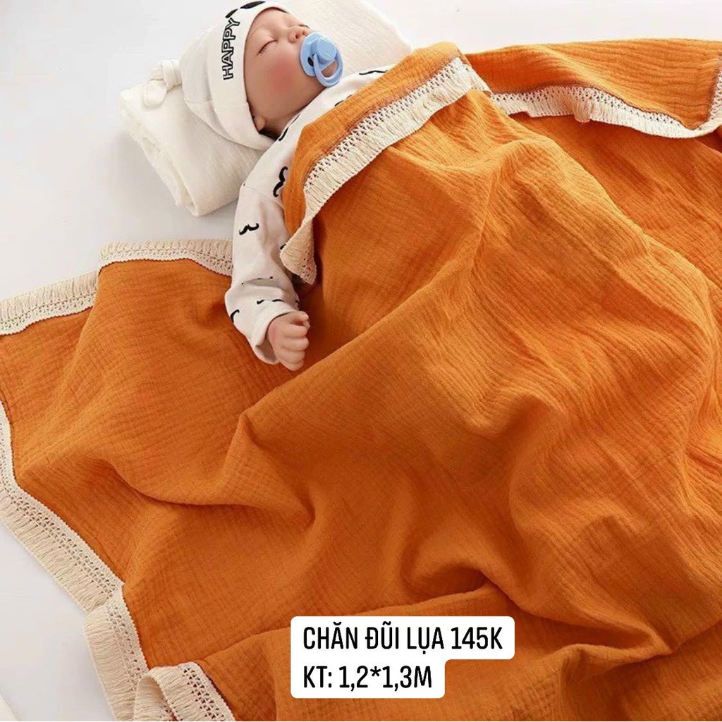 Chăn đũi lụa đắp bốn mùa cho bé viền dây loại đẹp 145k