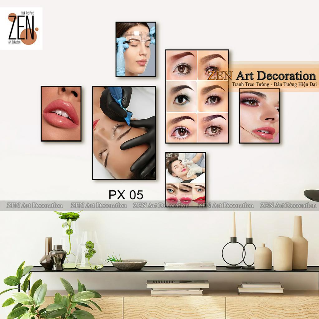 Tranh dán tường trang trí decor phòng phun xăm thẩm mỹ, spa nail tóc kích thước lớn đã có keo sẵn nhiều kích thước zen