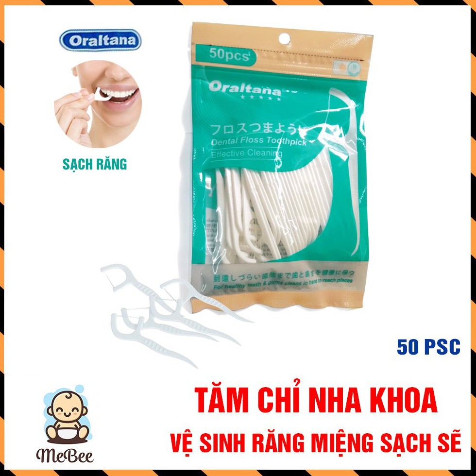 Combo 2 Tăm chỉ nha khoaOraltana (gói 50 chiếc) - Tăm chỉ tiện lợi