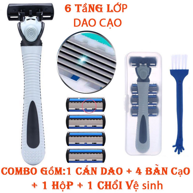 Dao Cạo Râu Chuyên Dụng Nam 6 Tâng Lưỡi Cao Cấp