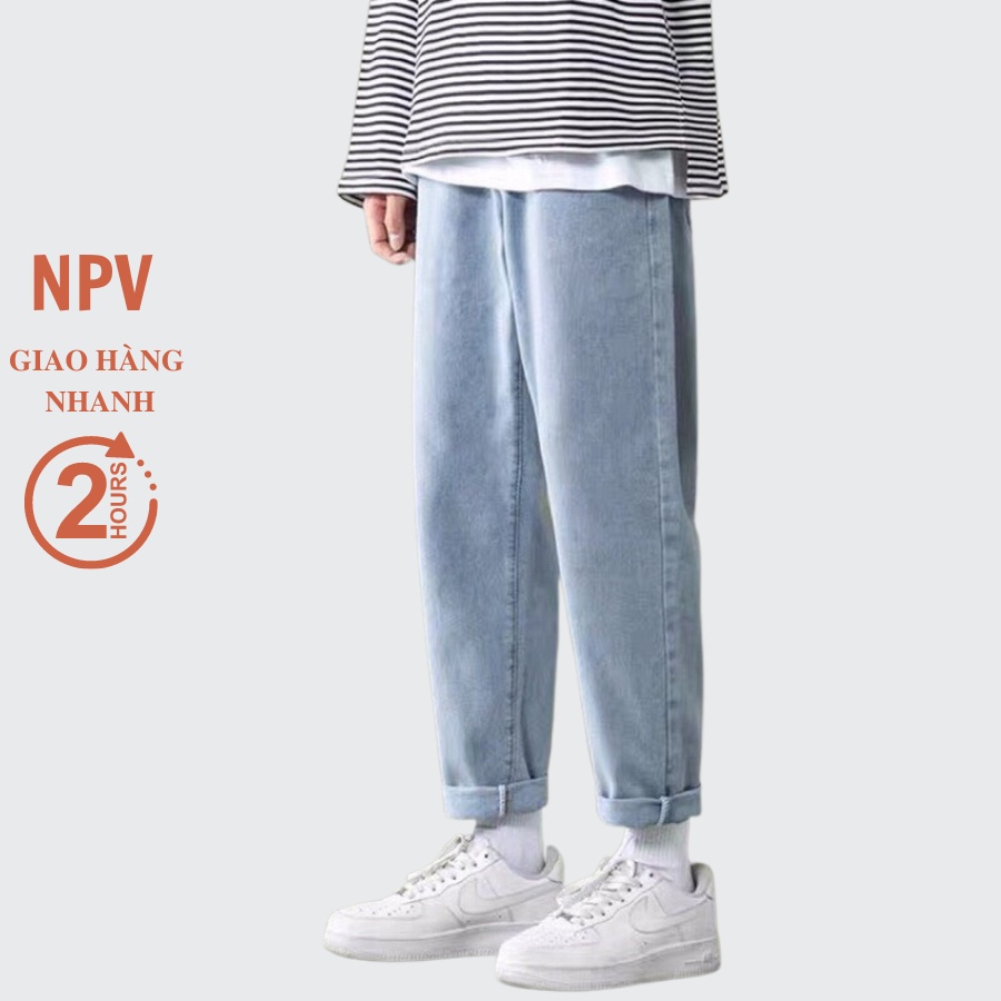 Quần Jean baggy nam nữ NPV , jeans unisex - Quần bò dáng suông rộng -Top xu hướng 2021