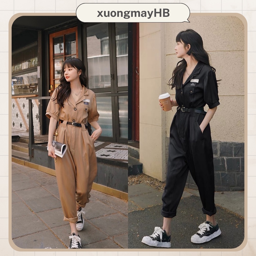 Jumpsuit áo liền quần HB thiết kế cổ vest năng động cá tính J071