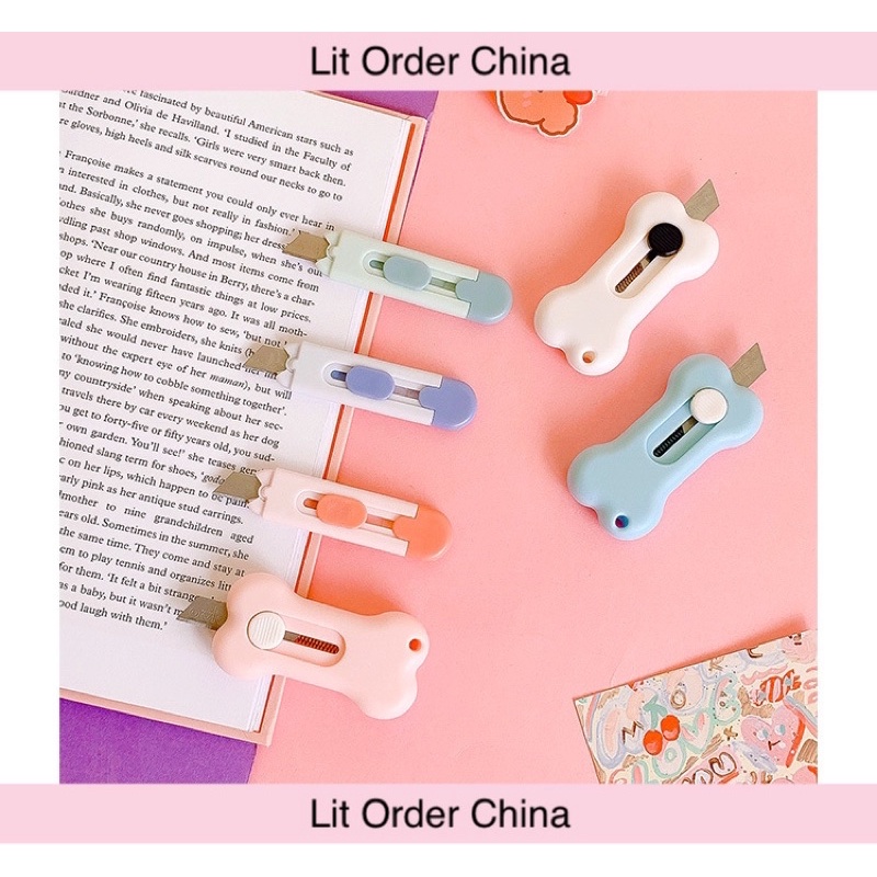 LIT Dao rọc giấy cute hình xương chó dao cắt washi tape