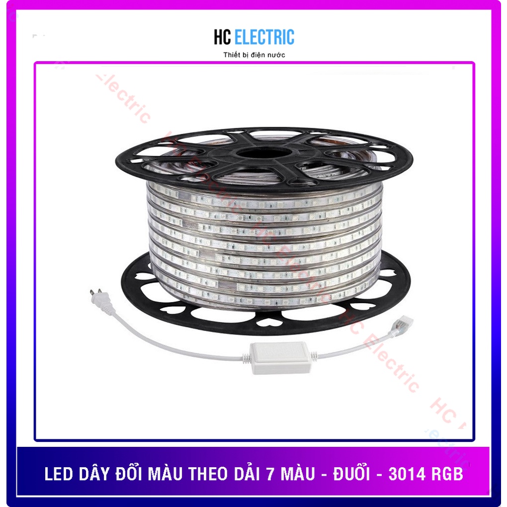 LED DÂY ĐỔI 7 MÀU LED DÂY CHỚP - SÁNG NHIỀU CHẾ ĐỘ  3014 RGB 4 CHÂN -220V