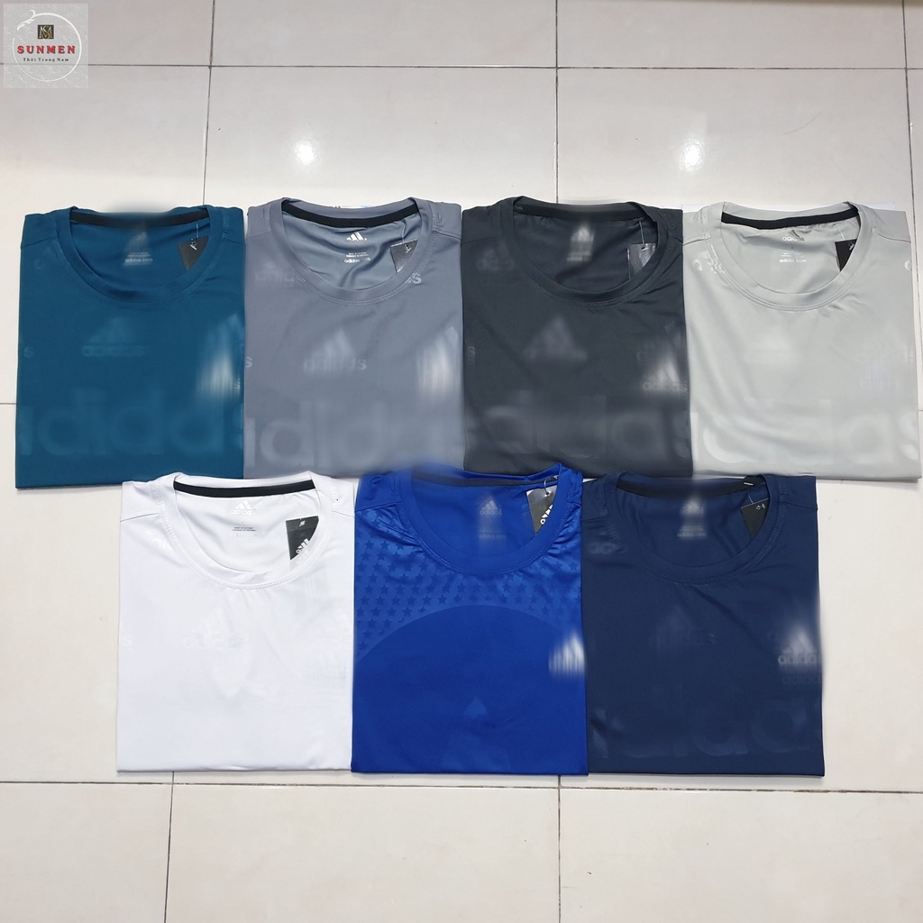 [HCM] Áo thun nam thể thao cổ tròn thun cotton co giãn 4 chiều chất Poly lạnh thoáng mát SUNMEN Size Từ 45 - 85kg