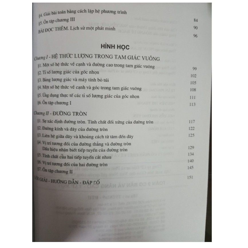 Sách - Toán 9 cơ bản và nâng cao Tập 1