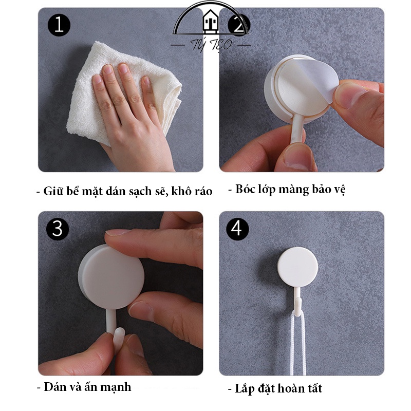 Móc Treo Dán Tường Chịu Lực Siêu Dính Đa Năng- MT069, Gia Dụng Tý Tẹo