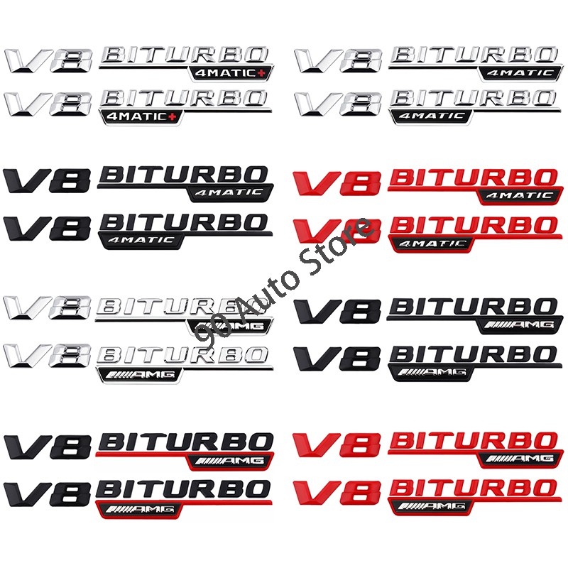 V8 2 Miếng Dán Chữ Số 4matic Bằng Nhựa Cho Xe Mercedes Benz W203 W204 W210 W211 Sls Glk W124 W168 3d